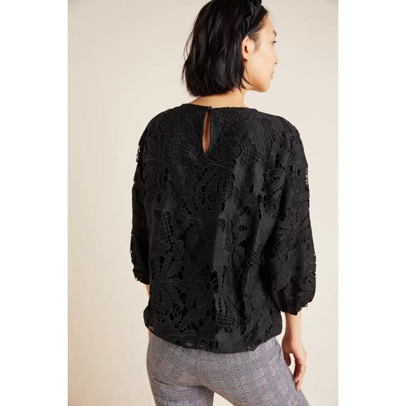 Anthropologie Eri + Ali Annmarie Lace Blouse Top - Picture 4 of 5